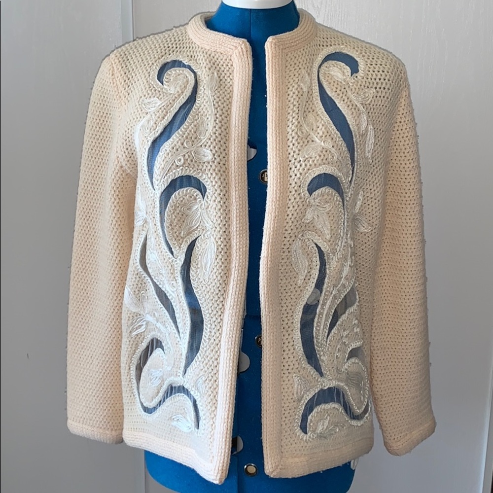 VTG Ethel Of Beverly Hills Wool Cardigan Sm/Med
